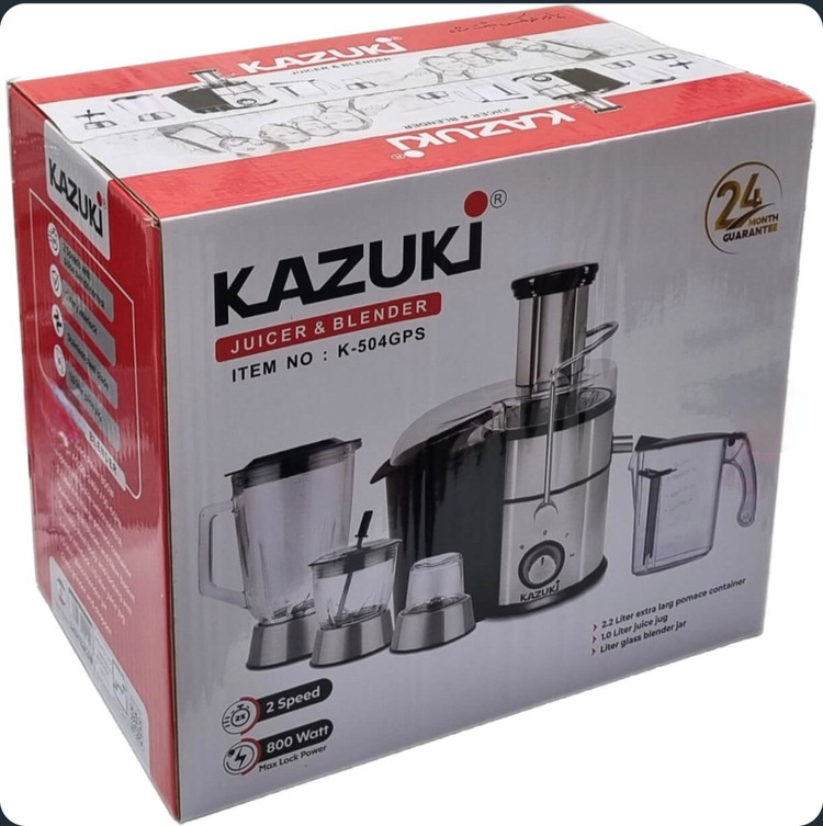 آبمیوه گیری کازوکی 4کاره پایه استیل گلویی استیل مدل k-504GPS کیفیت عالی 800 وات شرکتی و با ضمانت