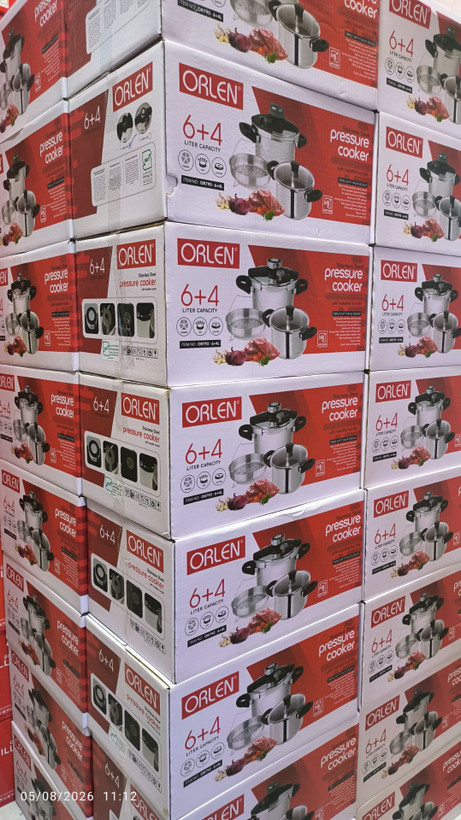 زودپز دوقلو 6و4 ارلن ORLEN فولاد ضد زنگ با کیفیت بالا متصل مجهز به سبد بخار پز درب کلیپسی